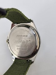 Men’s Watch Analog 40MM Blue Dial NEW Army Green Nylon Bands New Battery READ