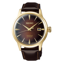 SEIKO PRESAGE SRPD36J1 Automatic Watch 4R35 Cocktail Brown Burgundy Leather Gold