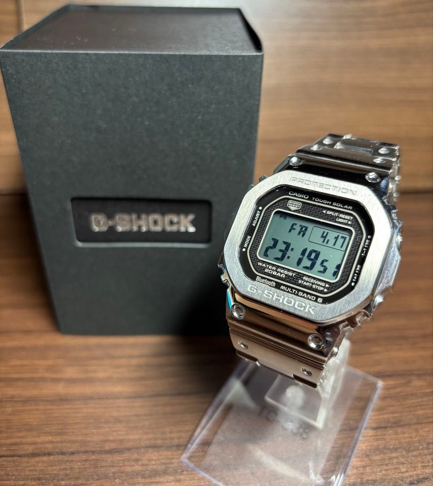 【Excellent】CASIO G-Shock GMW-B5000D-1JF Silver Bluetooth Full Metal Men’s Watch