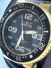 Invicta Watch Men’s Quartz 52mm Gold Black 21521