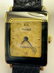 ⌚️RADO Florence 153.3606.2N Woman’s Qz Watch Square Gold Dial W/Box, New🔋, 📄