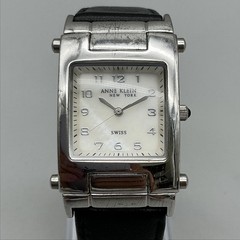Anne Klein 12/1533 Womens Watch 25mm MOP Dial Black Leather Swiss New Battery