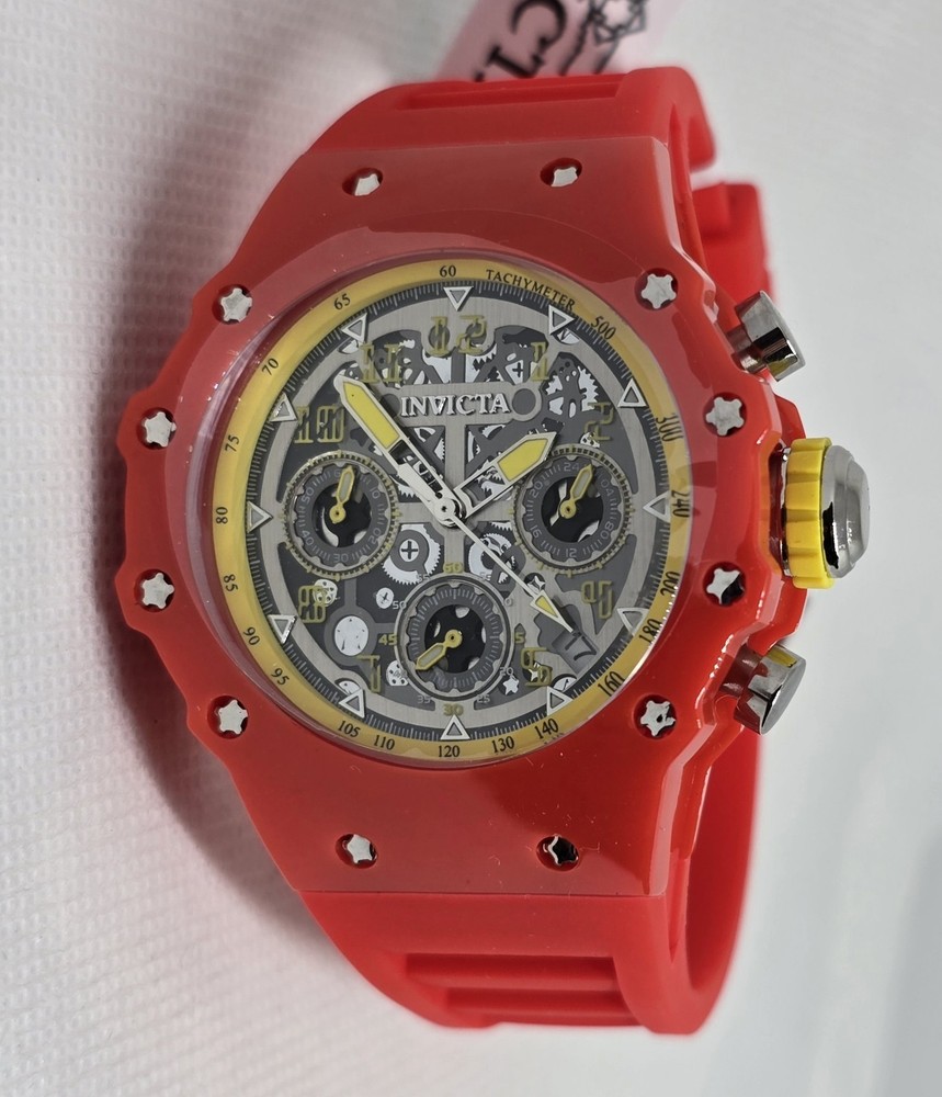Invicta Racing Valyron Unisex Quartz Chronograph Red Strap 41mm 69780 New In Box