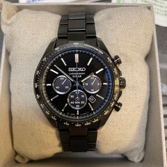 Excellent Condition SEIKO Chronograph Solar Men’s Wristwatch All Black Model