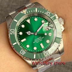 40mm Tandorio Forest Green Dial NH35A Water Ghost Diving Watch For mens Sapphire