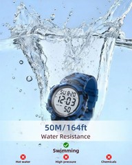 CakCity Men’s Digital Sports Watch,50M Water Resistant,50mm Large Face,Stopwa…