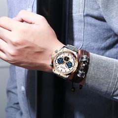 CURREN Men’s Business Quartz Watch Stainless Steel Chronograph Date Wristwatch