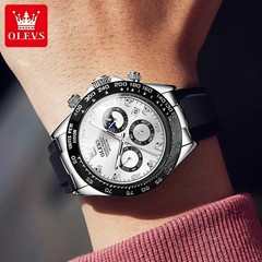 Waterproof Watch Men’s OLEVS Quartz Luxury Luminous Business Date Men Strap