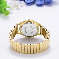 Women Ladies Big Numbers Dial Elastic Band Ultra Thin Quartz Analog Wrist Watch
