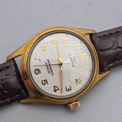 Vintage Birks men’s automatic watch Felsa 690 Bidynator Guilloché dial 1950s