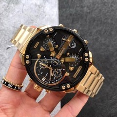 DIESEL Mr. Daddy 2.0 Gold Black Dial Original Chrono Quartz Men’s Watch DZ7333