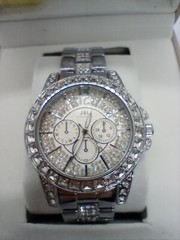 JiLiStyle Queen Series Watch w Pave Crystals & Silver Tone NEW