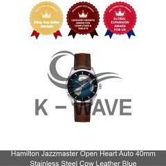 Hamilton Jazzmaster Open Heart Auto 40mm Stainless Steel Cow Leather Blue