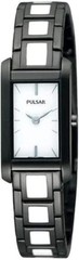 Pulsar Fashion Steel and Black and White Enamel Women’s Watch #PEGF71