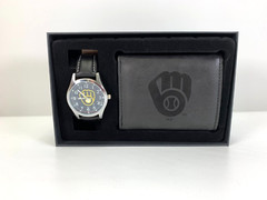 Milwaukee Brewers – Black Watch And Wallet Gift Set – MLB – Free Shipping!