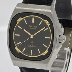 Seiko Silver Wave 6030-5280 Quartz Black Gold Watch Japan Vintage 072417