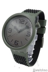 New Swiss Swatch Big Bold BBBUBBLES Green Silicone Watch 47mm SO27M100 $115