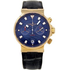 Ulysse Nardin Marine Blue Seal 356-68 41mm Rose Gold Leather 2YEARWARRANTY#I3063