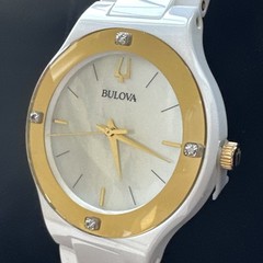 Bulova Millennia Women’s Quartz Diamond Accent White 34.5MM Watch 98R292