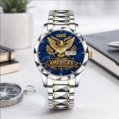 Personalized U.S. Navy 250th Navy Veteran Military Alloy Luxury Quartz Watch