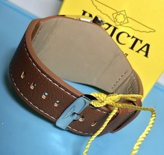 INVICTA BUNDT STRAP MULTI-DIAL DAY DATE COACHMAN QUARTZ WATCH BLACK BRONZE BROWN