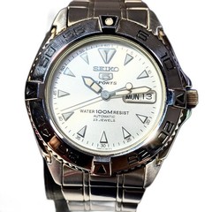 SEIKO 5 SPORTS Automatic Wristwatch Silver Dial 100M Water Resistant Pre-owned –