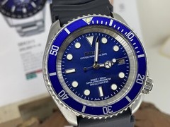 Seiko Royal Blue Dial Modded Vintage Diver Watch 7002-7001 Refurb Rubber Strap