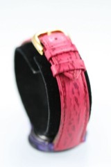 Timex Women Watch Purple Black Plastic Leather Pink Battery Date White Quartz