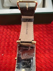 ADEE KAYE Watch AK3006-M Ostrich Leather 3ATM Swiss movement all stainless stee
