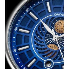 Stuhrling Original 899 03 Duet Day/ Night Black Leather Strap Watch