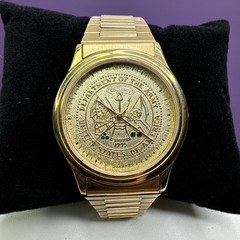 Mens Army Gold Tone Watch Department of the Army United States Needs Battery
