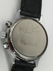 Poljot Sturmanskie Chronograph Mechanical Watch Silver/ Black Bracelet