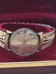 Vintage Lord Elgin 724 23j Watch 14K Gold Filled Wadsworth RUNS Arabic Numerals