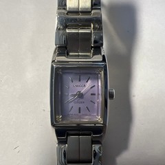 CITIZEN wicca ladies wristwatch square purple dial