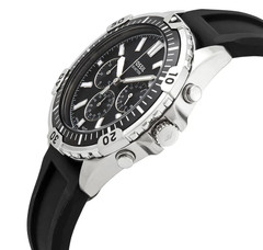 *NEW WITH TAGS* Fossil Bannon Silver Black Silicone Chronograph BQ2494 Watch