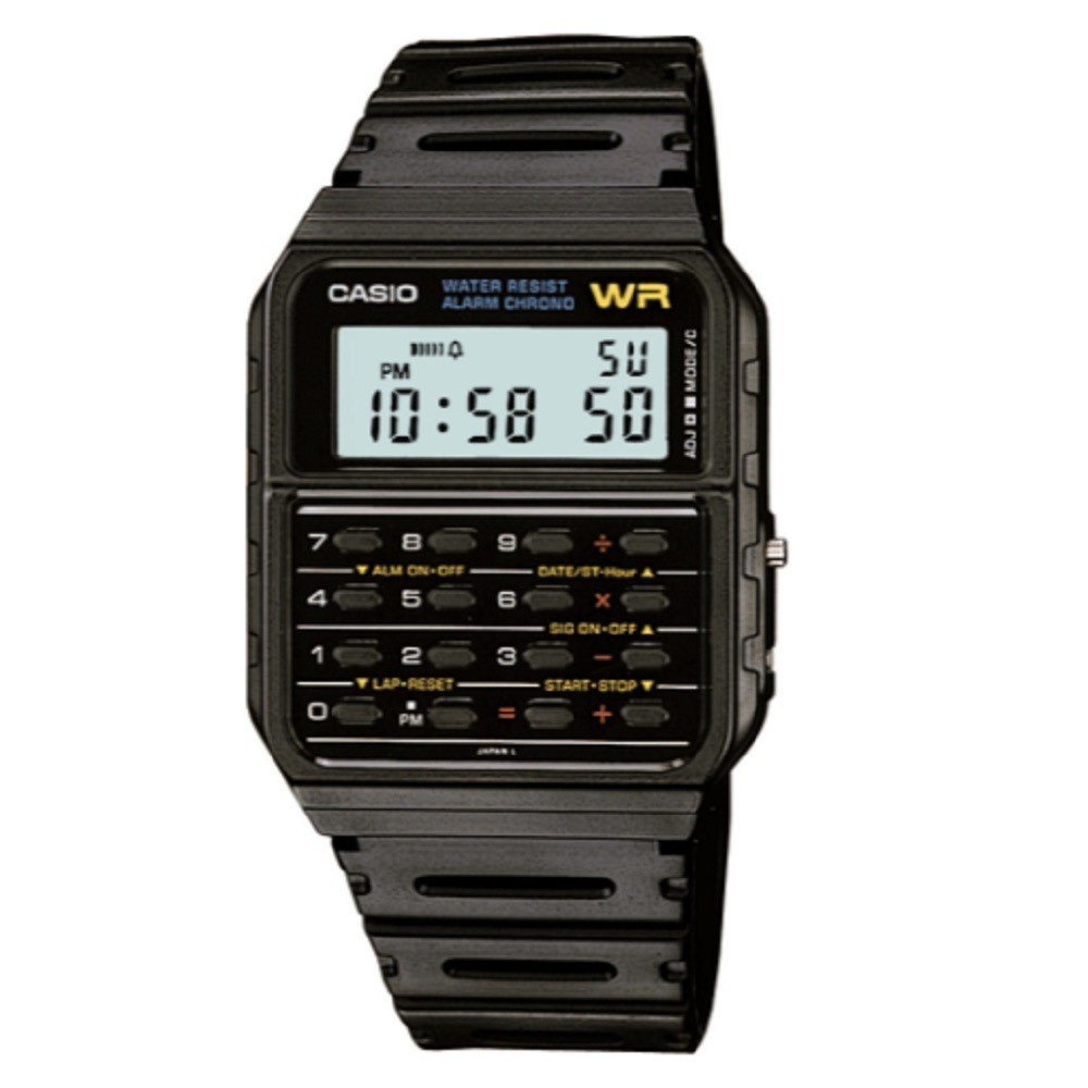 Casio CA-53W-1CR Men’s Calculator Digital Chronograph Watch, Multicolor