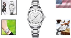 Stylish Luminous Quartz Women’s Watch – Stainless Steel, Gift-Ready Luxury Box