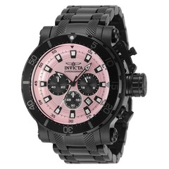 New Invicta Men’s 52mm Coalition Forces Quartz Chronograph Black Pink SS Watch
