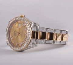 Rolex Datejust II 2 Tone 41mm Watch-VS1 Fully Iced Flooded Diamonds-Roman Dial