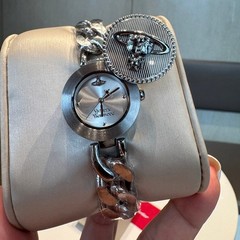 Vivienne Vintage Style Silver Dial Bracelet Flip Women’s Quartz Watch In Box