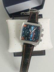Watch Le Mans Style Steve McQueen Movie Fan New + Boxed Chrome +Leather Strap