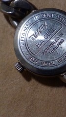 Timex Quartz Analog Wristwatch Silver Metal Bracelet White Dial Dot Indexes