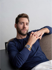 Men’s 6-Hand Chronograph Watch – 100M Water Resistant & Luminous Markers