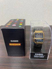CASIO Pac-Man Collaboration Wristwatch Black Gold Digital A100WEPC-1BJR