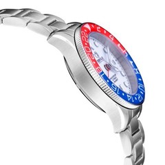 Deep Blue AQUA DIVER GMT AUTOMATIC 40MM RED/BLUE BEZEL WHITE DIAL NEW