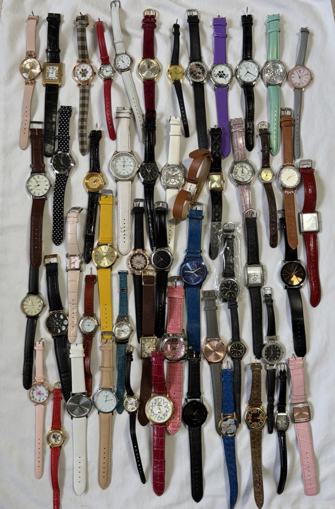 Lot of 52 Women’s Watches Parts Repair As-Is Quartz Mixed Brands Strap Lot
