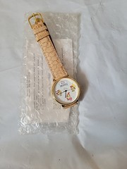 Vtg Kelloggs Watch Unisex Rice Krispies Gold Tone Brown Leather Band New
