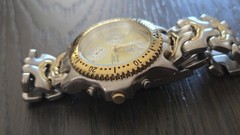 Nicolet Men’s Chronograph Two Tone Quartz Watch NC1043 Gold Dial New Battery