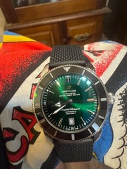 Breitling 46mm Superocean Green Dial Full Kit Warranty Till 2029 Excellent cond