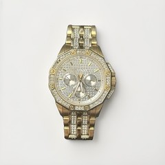 Bulova Crystal 41.7mm Gold-Tone Stainless Steel Men’s Watch – 98C126